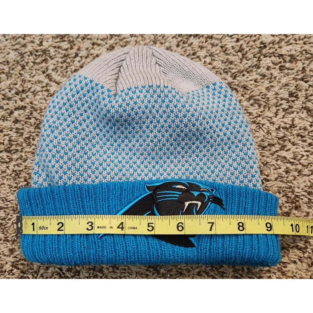 Carolina Panthers New Era NFL Cuffed Knit Hat Beanie Gray Blue‎ Unisex OSFM